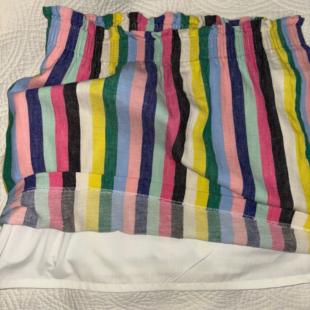 J. Crew Preppy Stripe  Linen / Cotton  Rainbow Striped skirt Size 8 - Picture 6 of 12